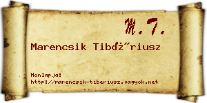 Marencsik Tibériusz névjegykártya